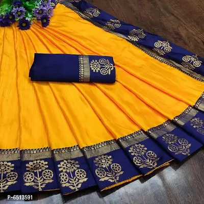 Stylish Sana Silk Yellow Jacquard Saree With Blouse Piece For Women