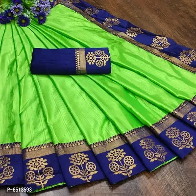 Stylish Sana Silk Green Jacquard Saree With Blouse Piece For Women