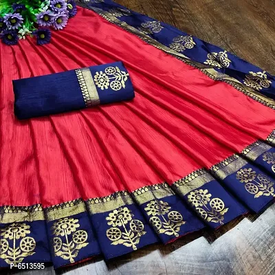 Stylish Sana Silk Red Jacquard Saree With Blouse Piece For Women