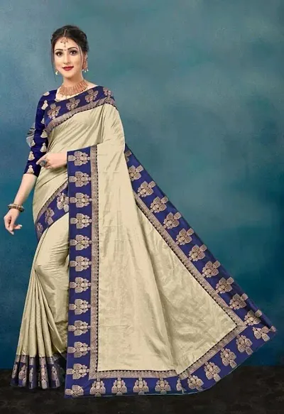 Lace Border Art Silk Saree with Blouse piece