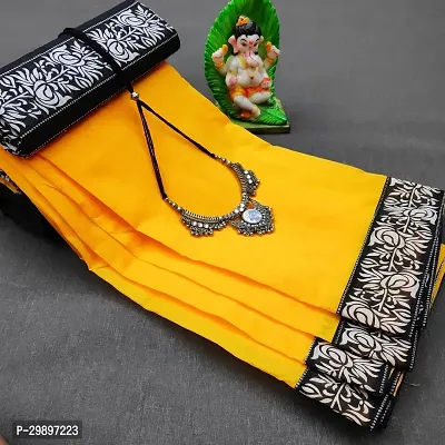 Stylish Yellow Art Silk Printed Saree With Blouse Piece For Women