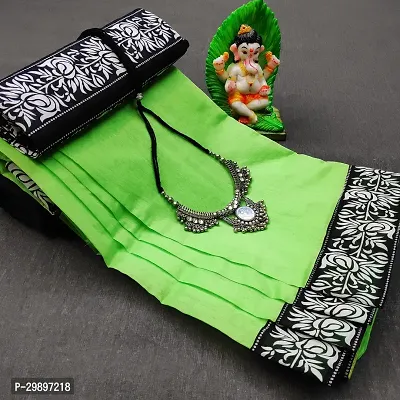 Stylish Green Art Silk Printed Saree With Blouse Piece For Women-thumb0