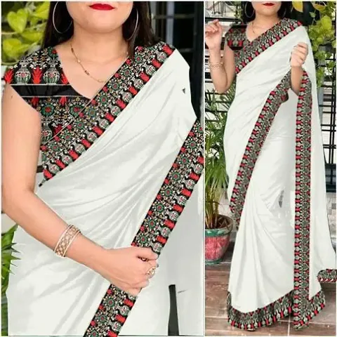 Stylish Art Silk Saree With Blouse Piece For Women