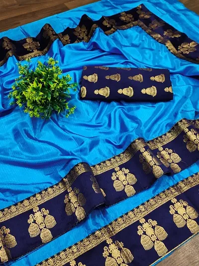 Silk Saree With Lace Border Lace And Blouse Piece