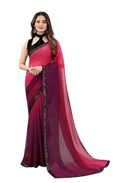 Lace Border Georgette Saree with Blouse piece