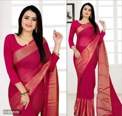 Classic Chiffon Solid Saree with Blouse piece