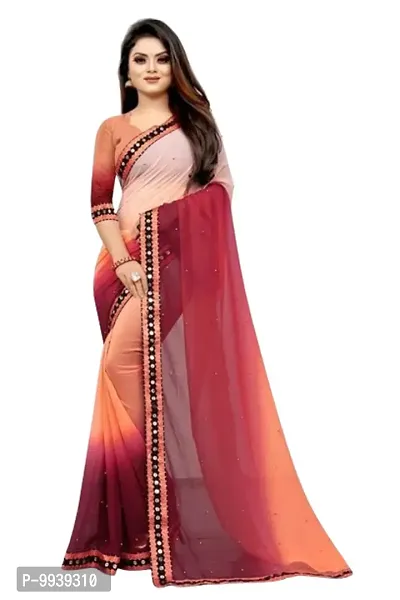 Dyed Georgette Saree with Blouse piece