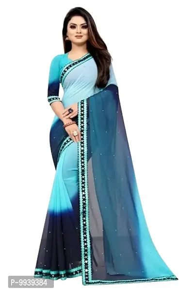 Dyed Georgette Saree with Blouse piece