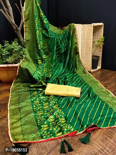 Vichitra Slik Lace Border with Latkan Saree and Fancy Blouse Piece