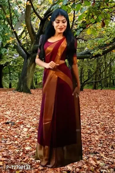 Zari Chiffon Saree with Blouse piece-thumb3