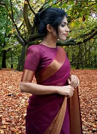 Zari Chiffon Saree with Blouse piece-thumb1