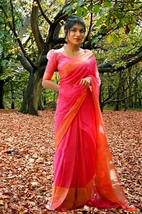 Zari Chiffon Saree with Blouse piece-thumb1