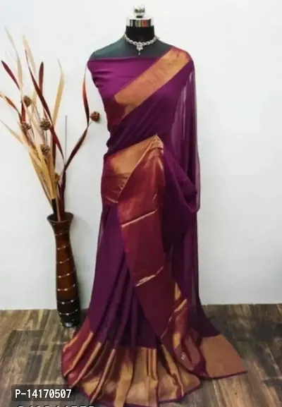 Beautiful Chiffon Saree With Blouse Piece for Women-thumb0