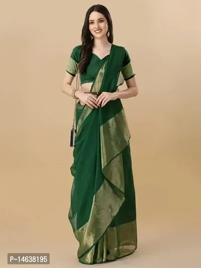 Zari Chiffon Saree with Blouse piece-thumb0