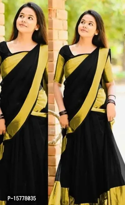 Zari Chiffon Saree with Blouse piece-thumb0