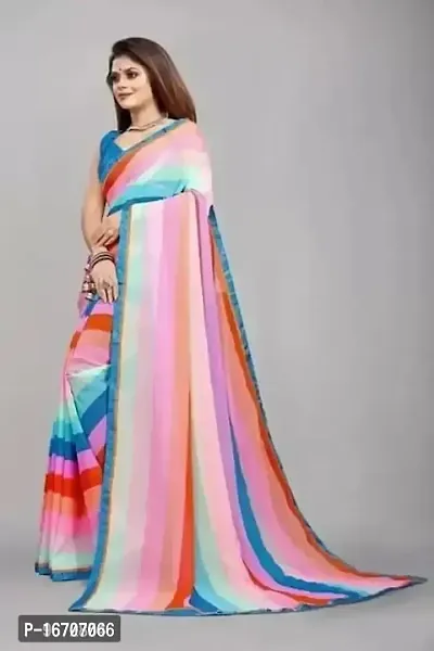 Printed Faux Georgette Saree with Blouse piece