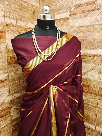 Striped Georgette Saree with Blouse piece