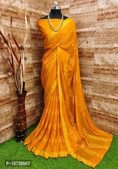 Striped Georgette Saree with Blouse piece