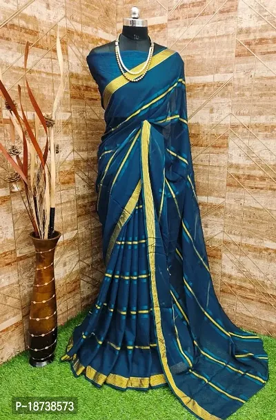 Striped Georgette Saree with Blouse piece