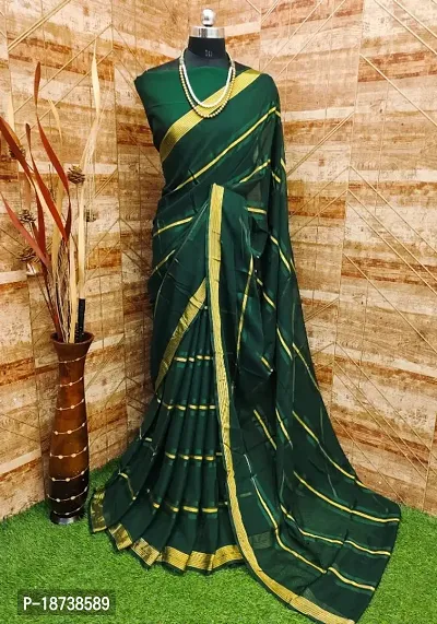 Striped Georgette Saree with Blouse piece