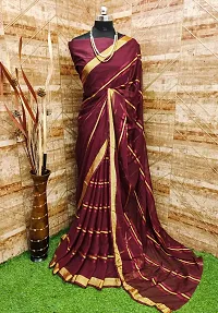 Stylish Maroon Georgette Saree with Blouse piece For Women-thumb1