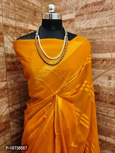 Striped Georgette Saree with Blouse piece-thumb2