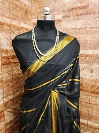 Striped Georgette Saree with Blouse piece-thumb1
