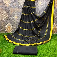 Striped Georgette Saree with Blouse piece-thumb2