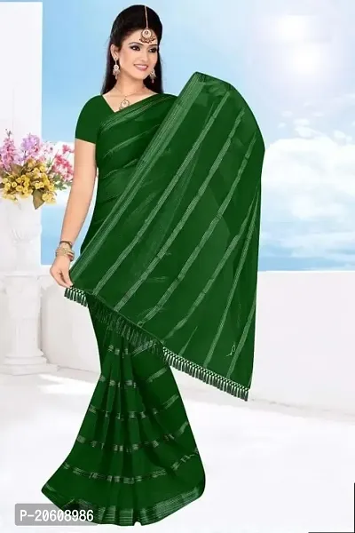 Striped Poly Georgette Saree with Blouse piece