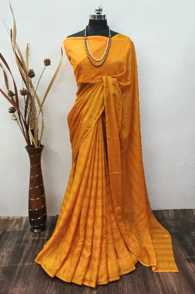 Striped Georgette Saree with Blouse piece