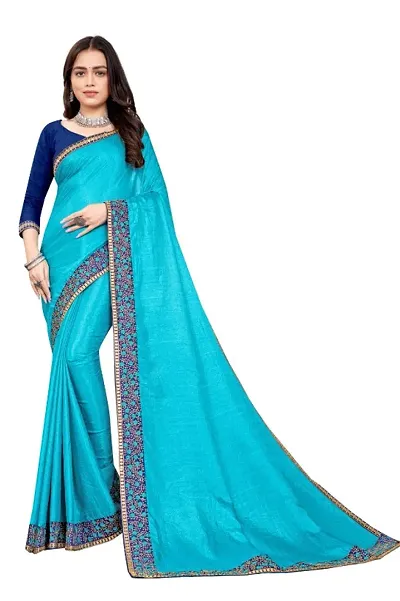 Art Silk Embroidered Saree With Blouse Piece