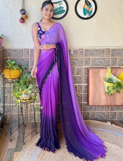 Hot Selling Georgette Saree with Blouse piece 