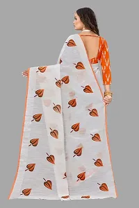 Classic Linen Saree with Blouse piece For Women-thumb2