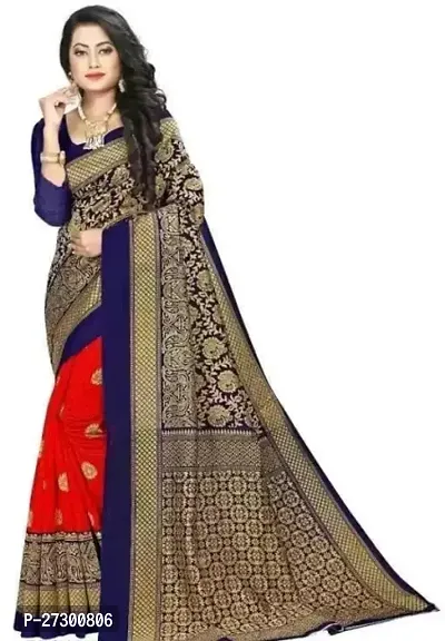 Elegant Blue Cotton Blend Saree with Blouse piece For Women