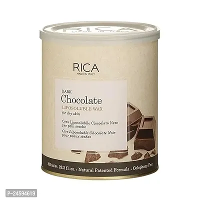 Rica Dark Chocolate Liposoluble Wax Soft  Smooth Skin Hair Removal Cream for Dry Skin Coarse Hair Waxing for Men  Women (800ml)