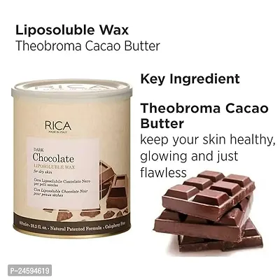 Rica Dark Chocolate Liposoluble Wax Soft  Smooth Skin Hair Removal Cream for Dry Skin Coarse Hair Waxing for Men  Women (800ml)-thumb3
