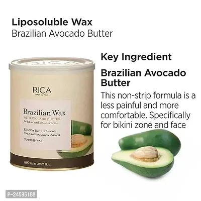 Rica Brazilian wax - 800 ML Brazilian Wax with Avocado Butter Women Bikini and Sensitive Area Wax-thumb3