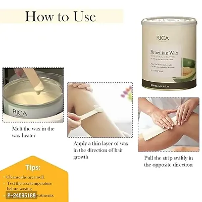 Rica Brazilian wax - 800 ML Brazilian Wax with Avocado Butter Women Bikini and Sensitive Area Wax-thumb4