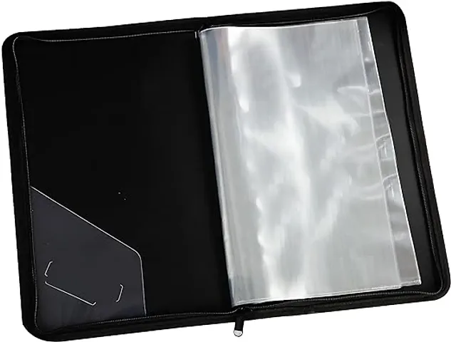 Premium Quality Zipper Display Book With Name Card 20 Leaves Plastic File Display Presentation Book, B4 Size Pack Of 1