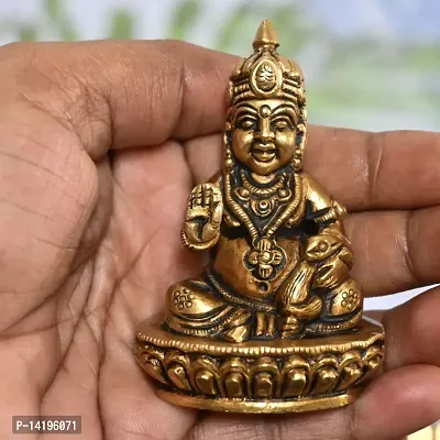 Kuber Handicraft Brass Lord Kuber Statue (Golden, 1.6(L) x 1.2(W) x 2.5(H) Inch)-thumb3