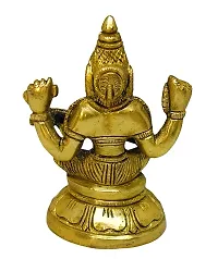 Saraswati Idol of Knowledge Statue Sculpture (Brass ,Gold)-thumb2