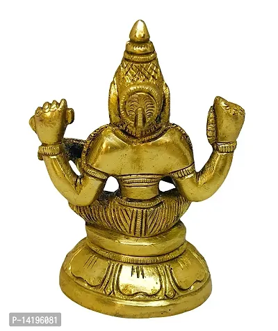 Saraswati Idol of Knowledge Statue Sculpture (Brass ,Gold)-thumb3