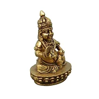 Kuber Handicraft Brass Lord Kuber Statue (Golden, 1.6(L) x 1.2(W) x 2.5(H) Inch)-thumb3