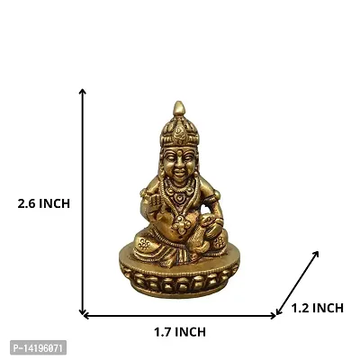 Kuber Handicraft Brass Lord Kuber Statue (Golden, 1.6(L) x 1.2(W) x 2.5(H) Inch)-thumb2