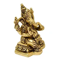 Kuber Handicraft Brass Ganesha Idol, 3.25 inches, 370 gm, Brass Black Antique Finish, 1 Pc, Sits on pita, Home Decor-thumb2