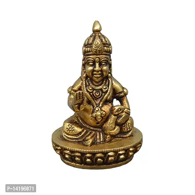 Kuber Handicraft Brass Lord Kuber Statue (Golden, 1.6(L) x 1.2(W) x 2.5(H) Inch)-thumb0
