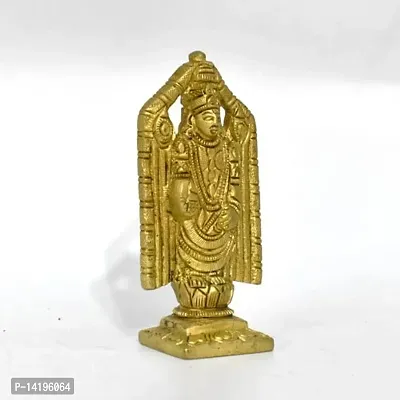 Kuber Handicraft Lord Balaji Sculpture Statue (Brass ,Golden)  Height 4 Inch-thumb4