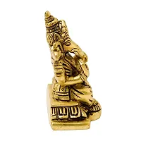 Kuber Handicraft Brass Ganesha Idol, 3.25 inches, 370 gm, Brass Black Antique Finish, 1 Pc, Sits on pita, Home Decor-thumb3