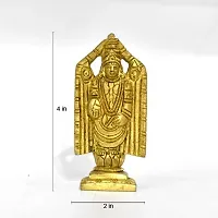 Kuber Handicraft Lord Balaji Sculpture Statue (Brass ,Golden)  Height 4 Inch-thumb2