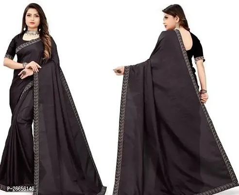 Beautiful Black Art Silk Saree For Women